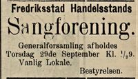 337. Annonse fra Fredriksstad Handelsstands Sangforening i Fredriksstad Tilskuer 24.09. 1910.jpg