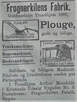 Annonse fra Frognerkilens Fabrik i Menneskevennen 19. desember 1891