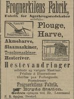 Annonse fra Frognerkilens Fabrik i Tromsø Stiftstidende 1. april 1888