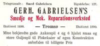 217. Annonse fra Gerh. Gabrielsens Smedje og Mek. Reparationsværksted under Harstadutstillingen 1911.jpg
