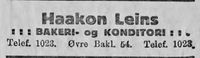 46. Annonse fra Håkon Leins bakeri i Ny Tid 1914.jpg