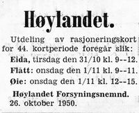 4. Annonse fra Høylandet forsyningsnemnd i Namdal Arbeiderblad 28.10.1950.jpg