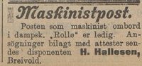37. Annonse fra H. Hallesen i Harstad Tidende 18.11. 1907.jpg