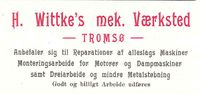 218. Annonse fra H. Wittkes mek. Værksted under Harstadutstillingen 1911.jpg