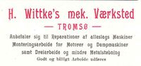 217. Annonse fra H. Wittkes mek. Værksted under Harstadutstillingen 1911.jpg