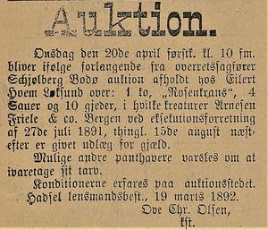 Annonse fra Hadsel lensmandsbest. i Lofotens Tidende 26.03. 1892.jpg