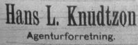 34. Annonse fra Hans L. Knudtzon i Møre Tidende 14. januar 1899.jpg