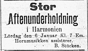 Annonse fra Harmonien i Tromsø Amtstidende 4. januar 1900.jpg