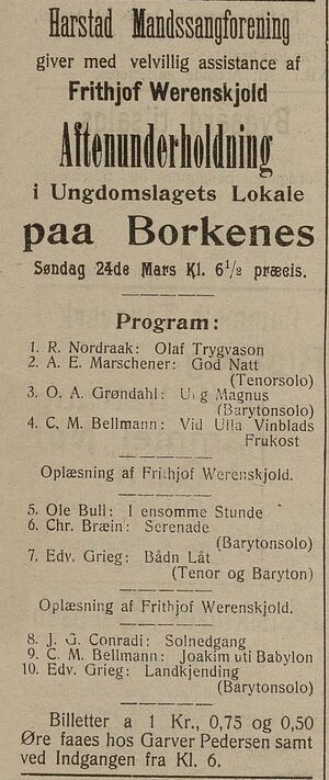 Annonse fra Harstad Mandssangforening i Haalogaland 20.03. 1907.jpg