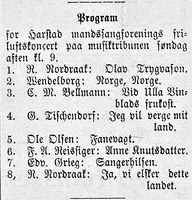 Konsert fra "Musiktribunen" i Harstad. Foto: Haalogaland 25. mai 1907