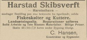 Annonse fra Harstad Skibsverft i Nordlys 18.11.1908.jpg