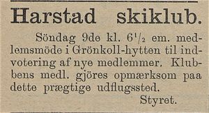 Annonse fra Harstad Skiklub i Tromsø Amtstidende 06.07.1899.jpg