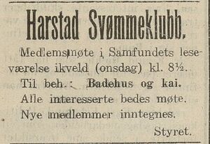 Annonse fra Harstad Svømmeklubb i Haalogaland 21.06. 1922.jpg