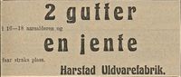 400. Annonse fra Harstad Uldvarefabrik i Lofotposten 08.07. 1919.jpg