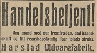 401. Annonse fra Harstad Uldvarefabrik i Lofotposten 29.01. 1920.jpg