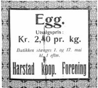 Annonse fra Folkeviljen 30. april 1923. Enda billigere!