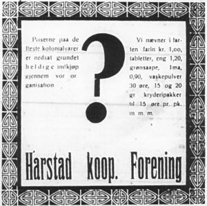 Annonse fra Harstad kooperative Forening 07.11. 1922.jpg