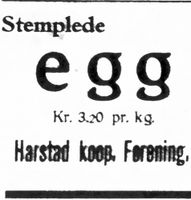 Annonse fra Dagens Nyheter 10. mai 1925. Eggeprisen var gått noe ned