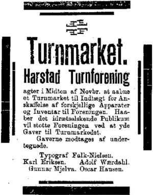 Annonse fra Harstad turnforening i Harstad Tidende 22. oktober 1900.jpg