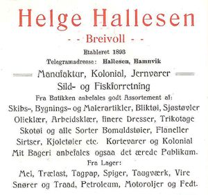 Annonse fra Helge Hallesen under Harstadutstillingen 1911.jpg