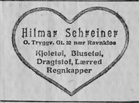 139. Annonse fra Hilmar Schreiner i Ny Tids lørdagsnummer 10. oktober 1914.jpg