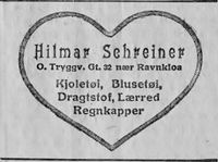 133. Annonse fra Hilmar Schreiner i Ny Tids lørdagsnummer 10. oktober 1914.jpg