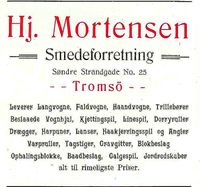 221. Annonse fra Hj. Mortensen, Tromsø under Harstadutstillingen 1911.jpg