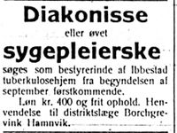 5. Annonse fra Ibbestad tuberkulosehjem i Harstad Tidende 3. juli 1913.jpg