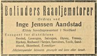 25. Annonse fra Inge Jenssen i Folkeviljen 1.10. 1919.jpg