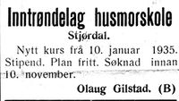 6. Annonse fra Inntrøndelag husmorskole i Inntrøndelagen og Trønderbladet17.10. 1934.jpg