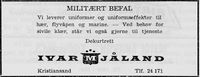 198. Annonse fra Ivar Mjåland i Norsk Militært Tidsskrift nr. 11 1960.jpg