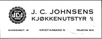 143. Annonse fra J. C. Johnsens kjøkkenutstyr A.S. i Kristiansands Avholdslag 1874 - 10.august - 1949.jpg
