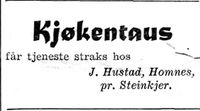 218. Annonse fra J. Hustad i Nord-Trøndelag og Inntrøndelagen 4.7. 1942.jpg