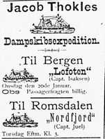 108. Annonse fra Jacob Thokles Dampskibsexpedition i Søndmøre Folkeblad 18.1.1892.jpg