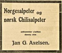 45. Annonse fra Jan G. Axelsen i Flekkefjord-Posten 23.01. 1919.jpg