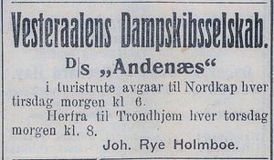 Annonse fra Joh. Rye Holmboe i Tromsøposten 01.07. 1910.jpg