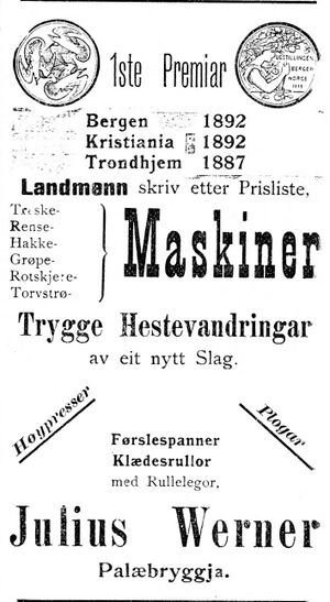 Annonse fra Julius Wærner i Den 17de Mai 7.11. 1898.jpg