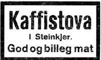 197. Annonse fra Kaffistova, Steinkjer i Indhereds-Posten 19.10. 1923.jpg