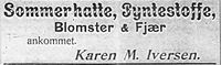 361. Annonse fra Karen M. Iversen i Haalogaland 28.4.-06.jpg