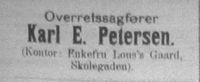 30. Annonse fra Karl E. Petersen i Møre Tidende 14. januar 1899.jpg