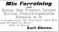 442. Annonse fra Karl Kleven i Indtrøndelagen 31.8. 1900.jpg
