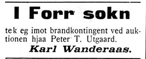 Annonse fra Karl Wanderaas i Indtrøndelagen 31.8. 1900.jpg