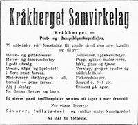 5. Annonse fra Kråkberget Samvirkelag i Folkeviljen 26.4.1951.jpg