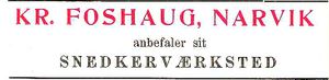 Annonse fra Kr. Foshaug under Harstadutstillingen 1911.jpg