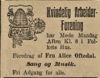 126. Annonse fra Kvindelig Arbeiderforening i Stavanger Aftenblad 10.02.1906.jpg