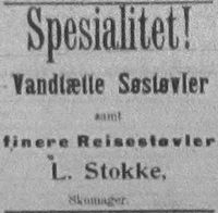 60. Annonse fra L.Stokke i Møre Tidende 14. januar 1899.jpg