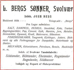 Annonse fra L. Bergs sønner under Harstadutstillingen 1911.jpg