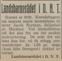 Harstad Tidende 27. august 1937.