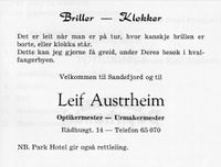 50. Annonse fra Leif Austrheim i Landsmøter DNT 1963 DNTU Sandefjord.jpg