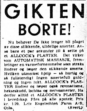 Annonse fra Leiv Engelschiøn farm. industri i Harstad Tidende 22. november 1939.jpg
